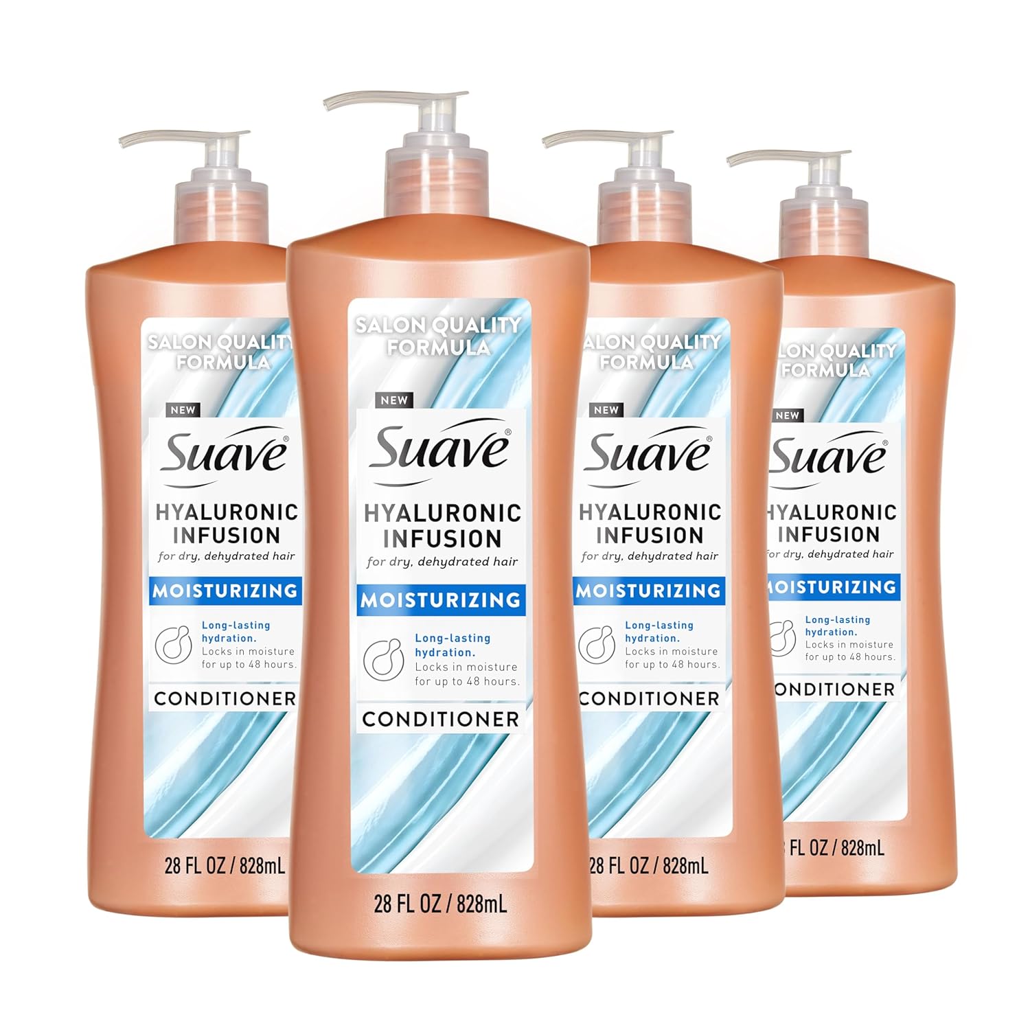 Hydrate Hair: Suave Hyaluronic Conditioner, 28 oz x 4