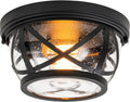 Flush Mount Ceiling Light Fixture Black - 2-Light Modern Farmhouse