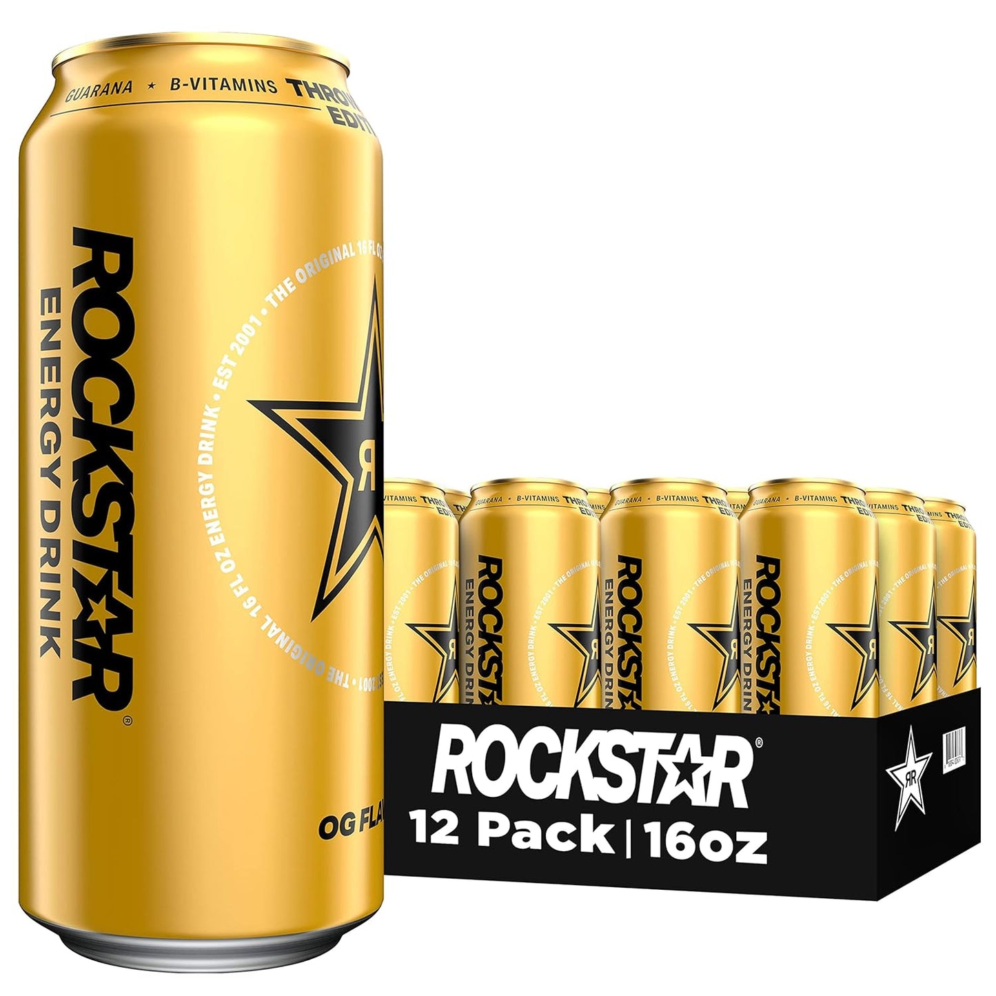 Rockstar Energy Drink - O.G. Flavor, 16 Fl Oz (12 Pack)