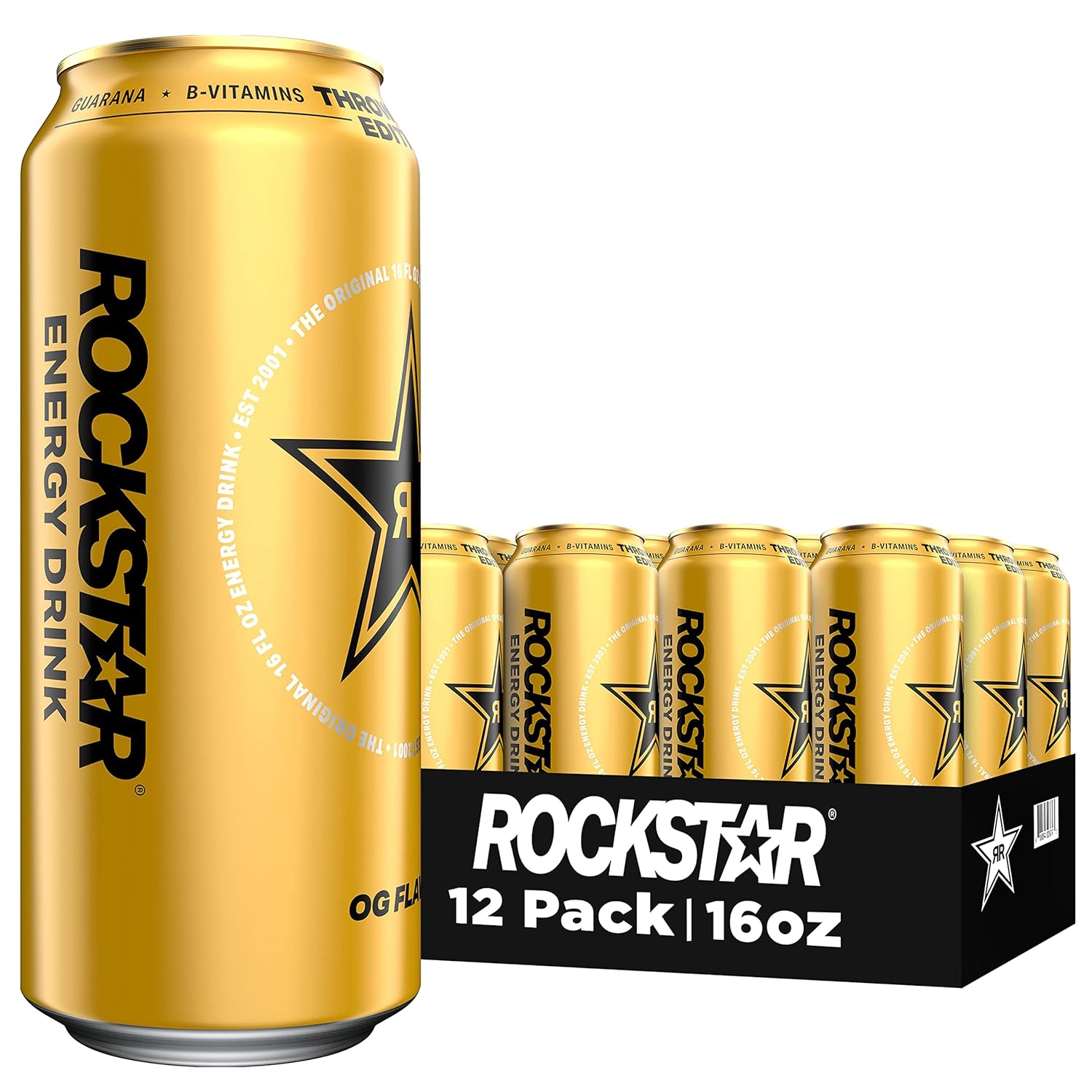 Rockstar Energy Drink - O.G. Flavor, 16 Fl Oz (12 Pack)
