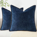 Chenille Soft Throw Pillow Covers 26x26 Set of 2 - Farmhouse Velvet