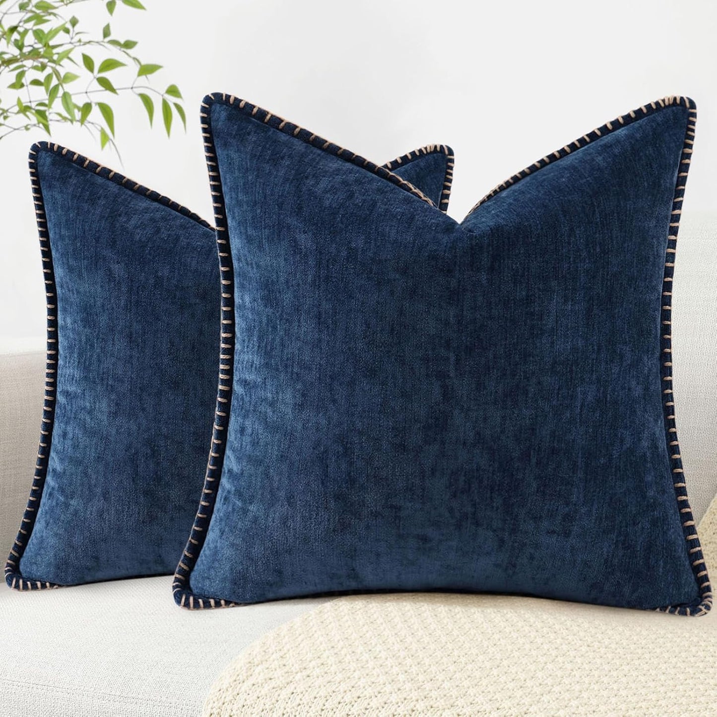 Chenille Soft Throw Pillow Covers Set of 2 for Home Decor