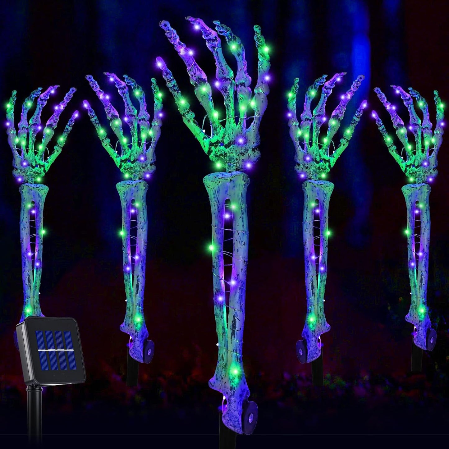 Halloween Decorations Solar Powered Skeleton Arm Stakes for Yard