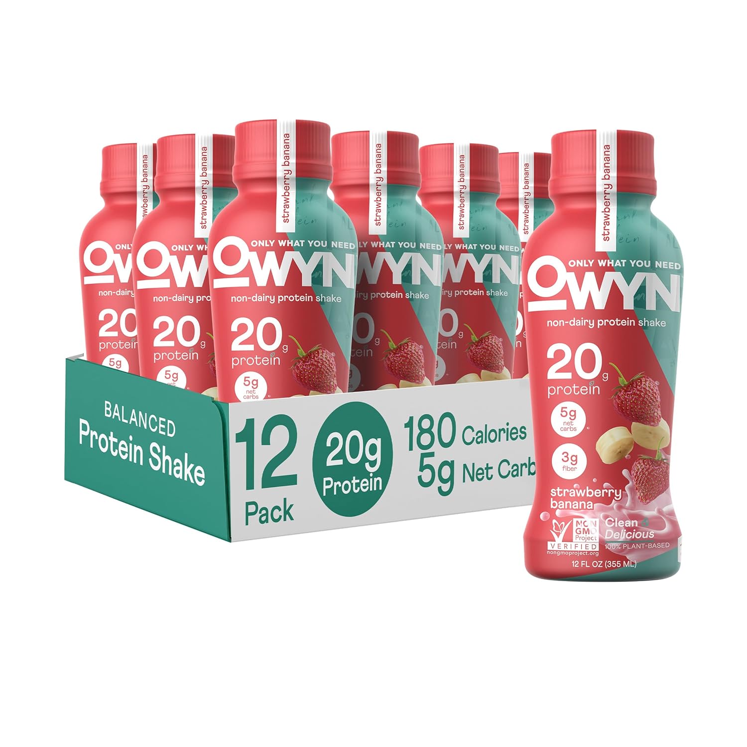 OWYN Vegan Protein Shake Strawberry Banana - 100% Plant Based