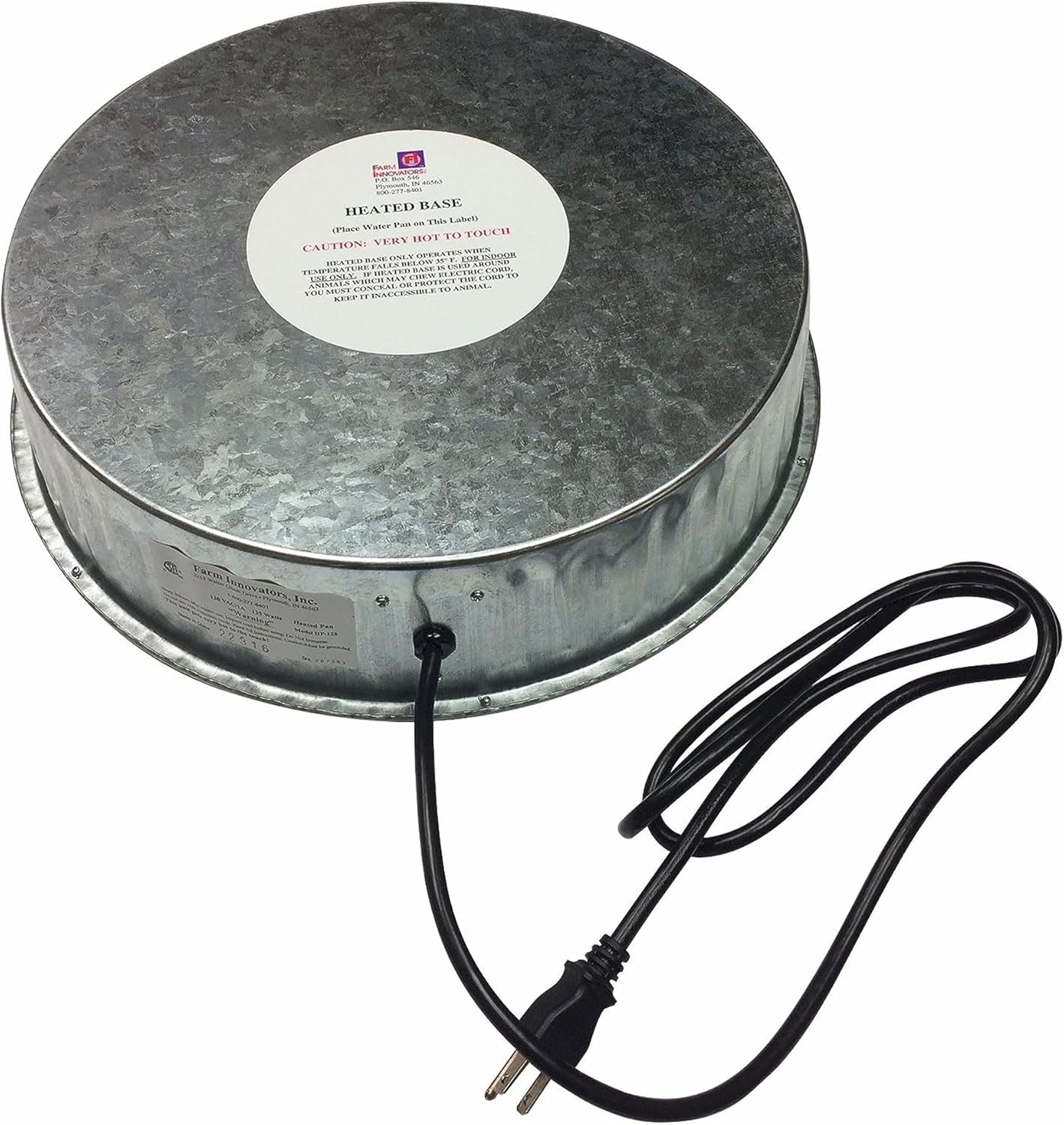 Heated Base for Double Wall Metal Founts Poultry Waterer