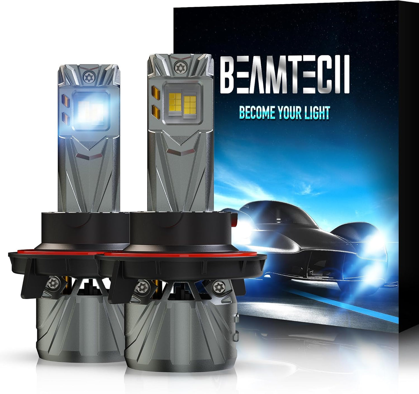 BEAMTECH H13 Bulb - 800% Brighter High Speed Fan 6500K Light