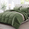 King Comforter Set 7 Piece Olive Green - All Season Comfort