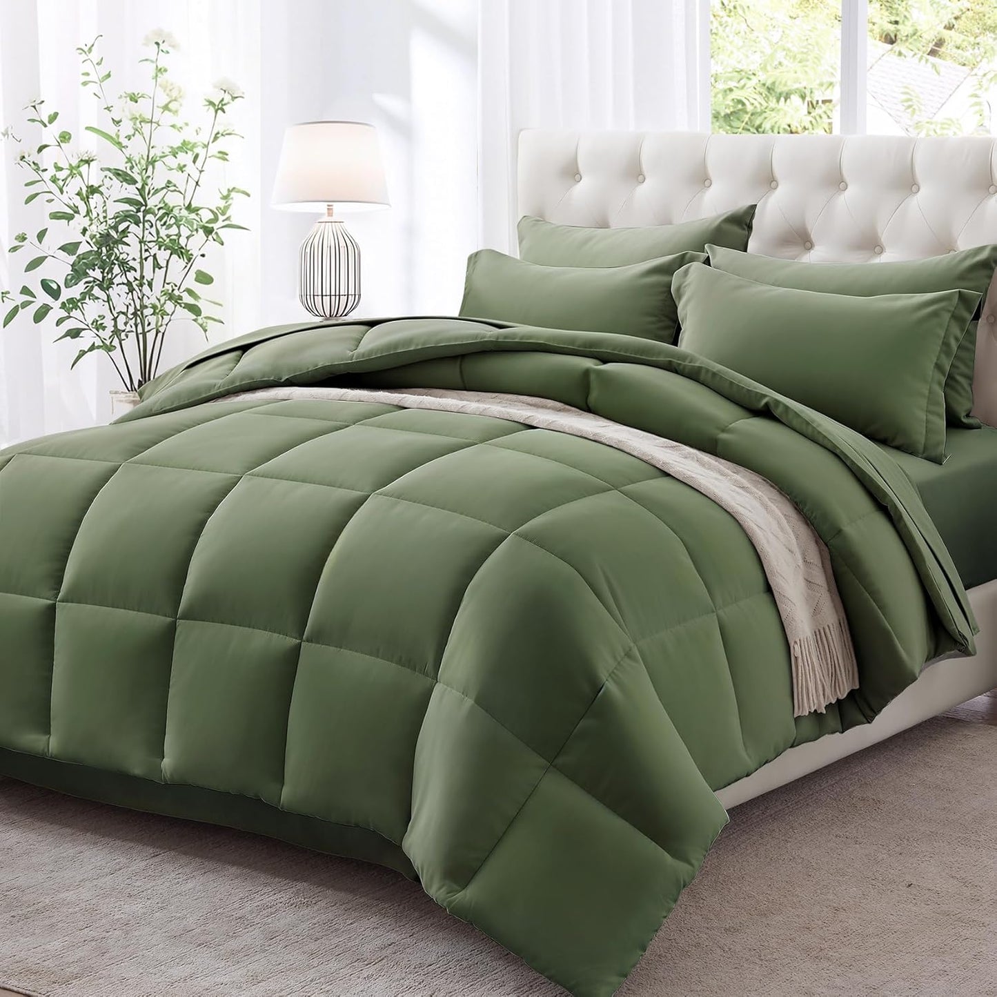 Zzlpp King Comforter Set 7 Piece for Ultimate All Season Comfort