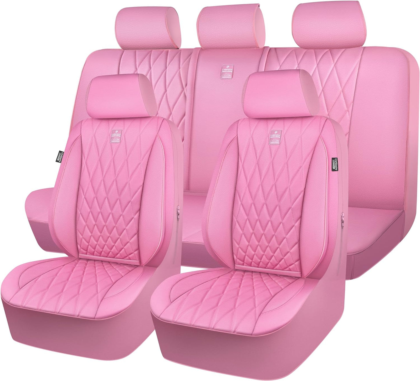 CAR PASS Luxury Leather Seat Covers Full Set for SUVs and Trucks