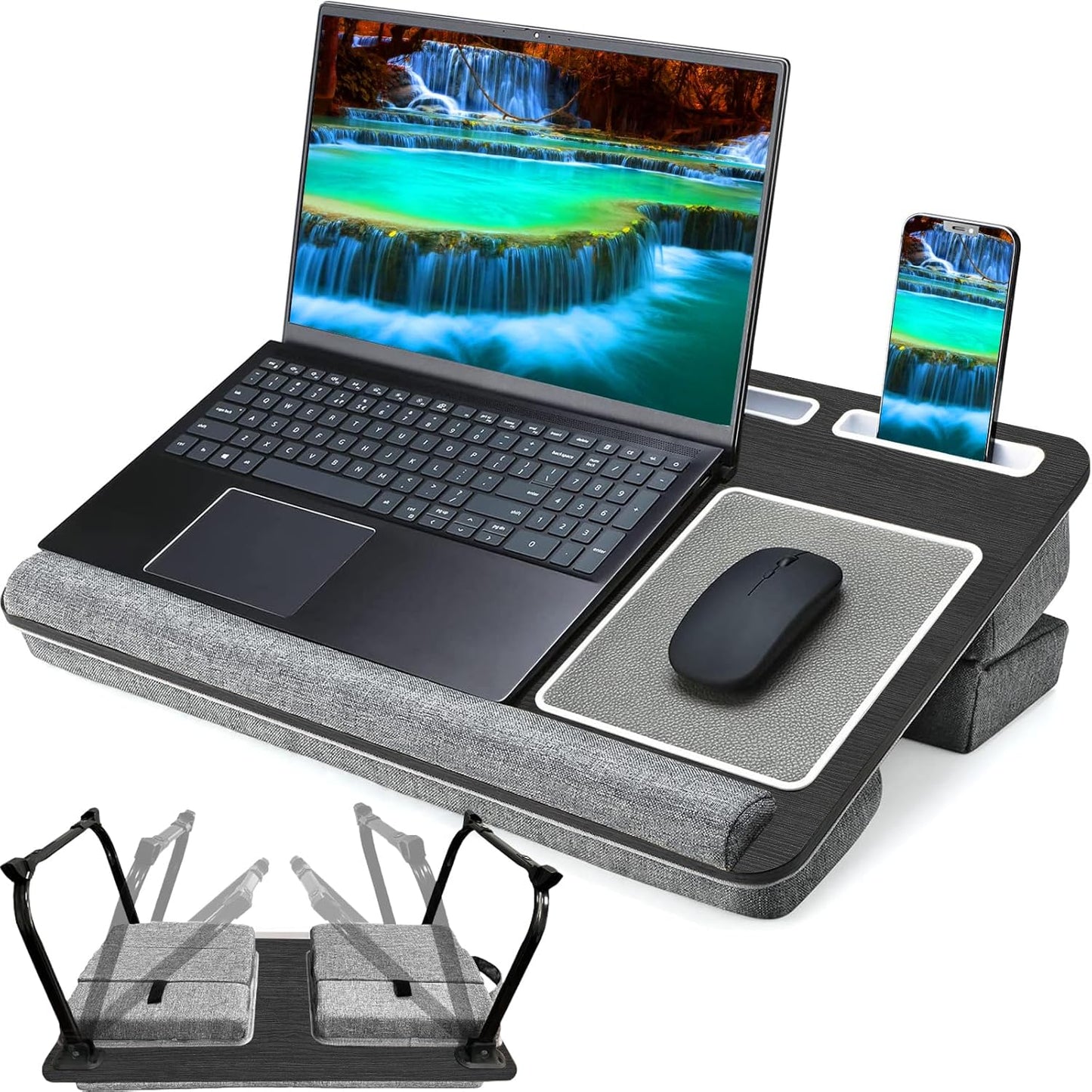 QUDODO 17 Laptop Lap Desk - Height Adjustable Portable Table for Comfortable Working