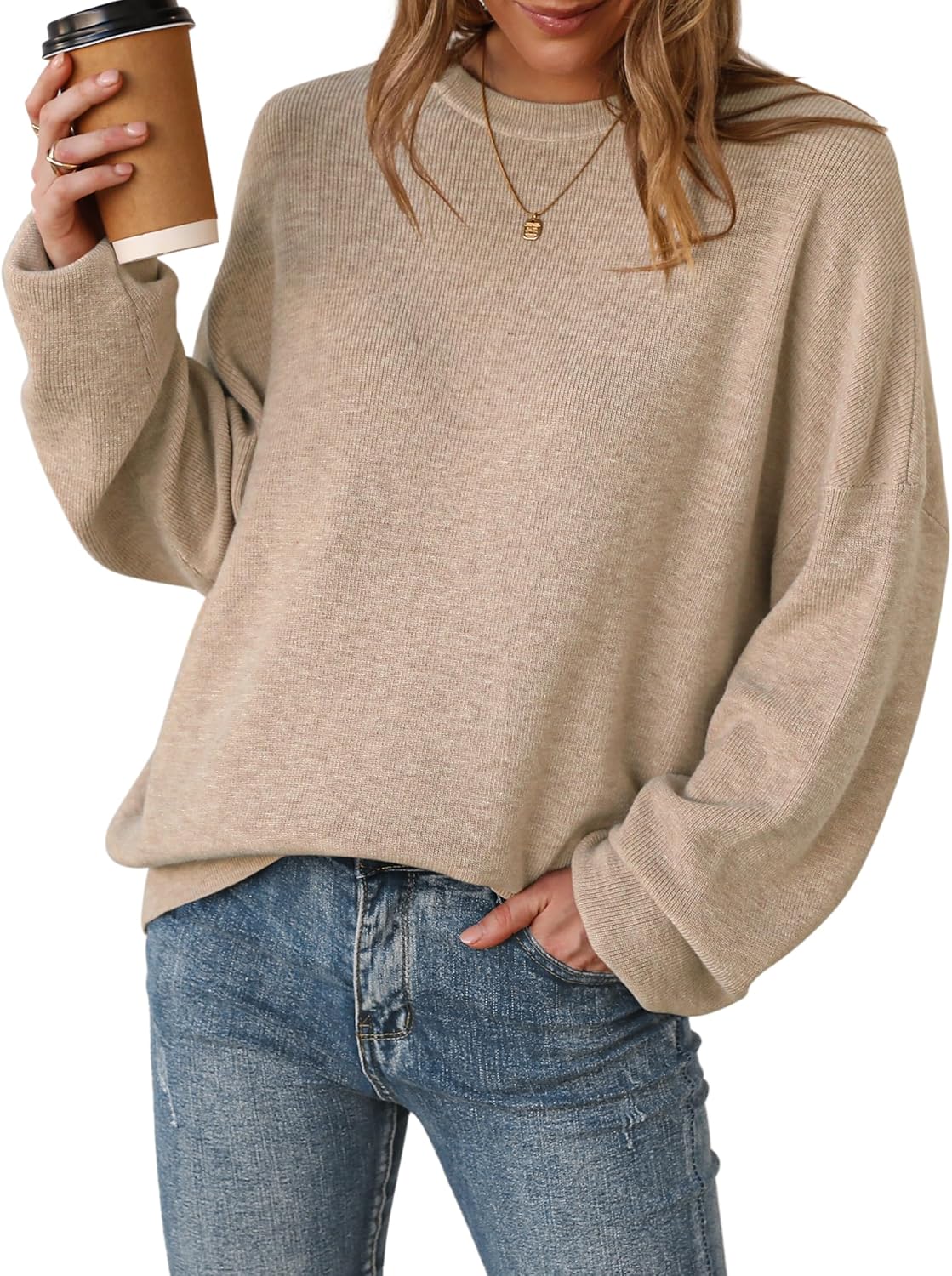 Arach&Cloz Women's Wool Blend Oversized Sweaters for Fall Style