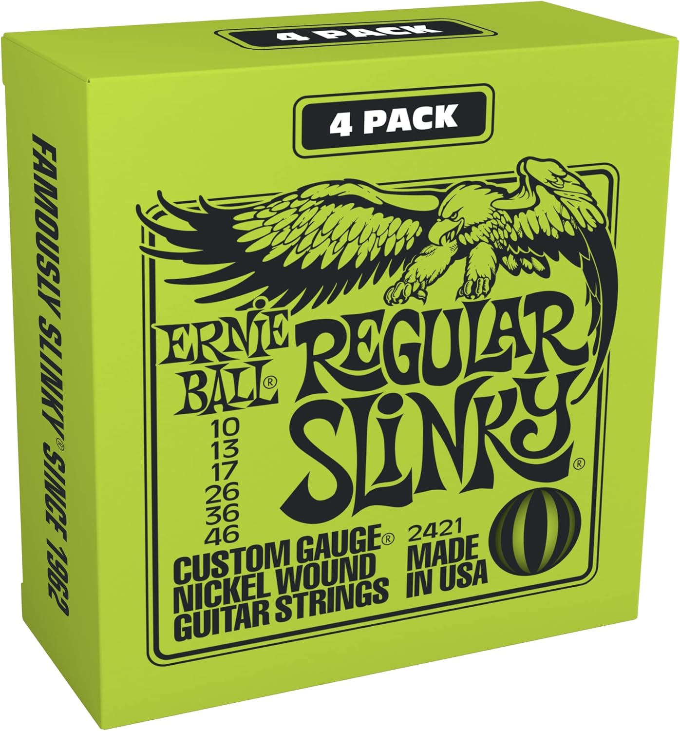 Ernie Ball Regular Slinky Electric Guitar Strings 4-Pack - Exclusive Gauge
