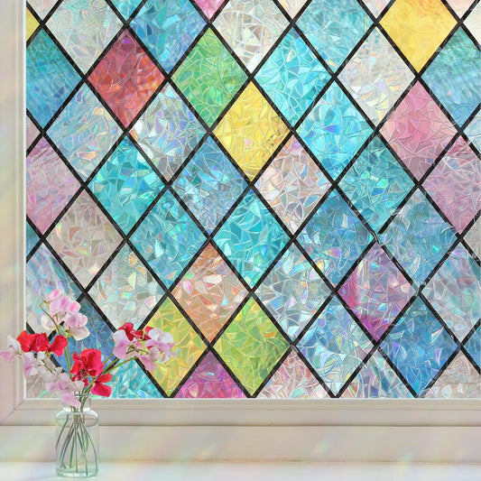 Haton Stained Glass Window Film for Colorful Privacy and Decor