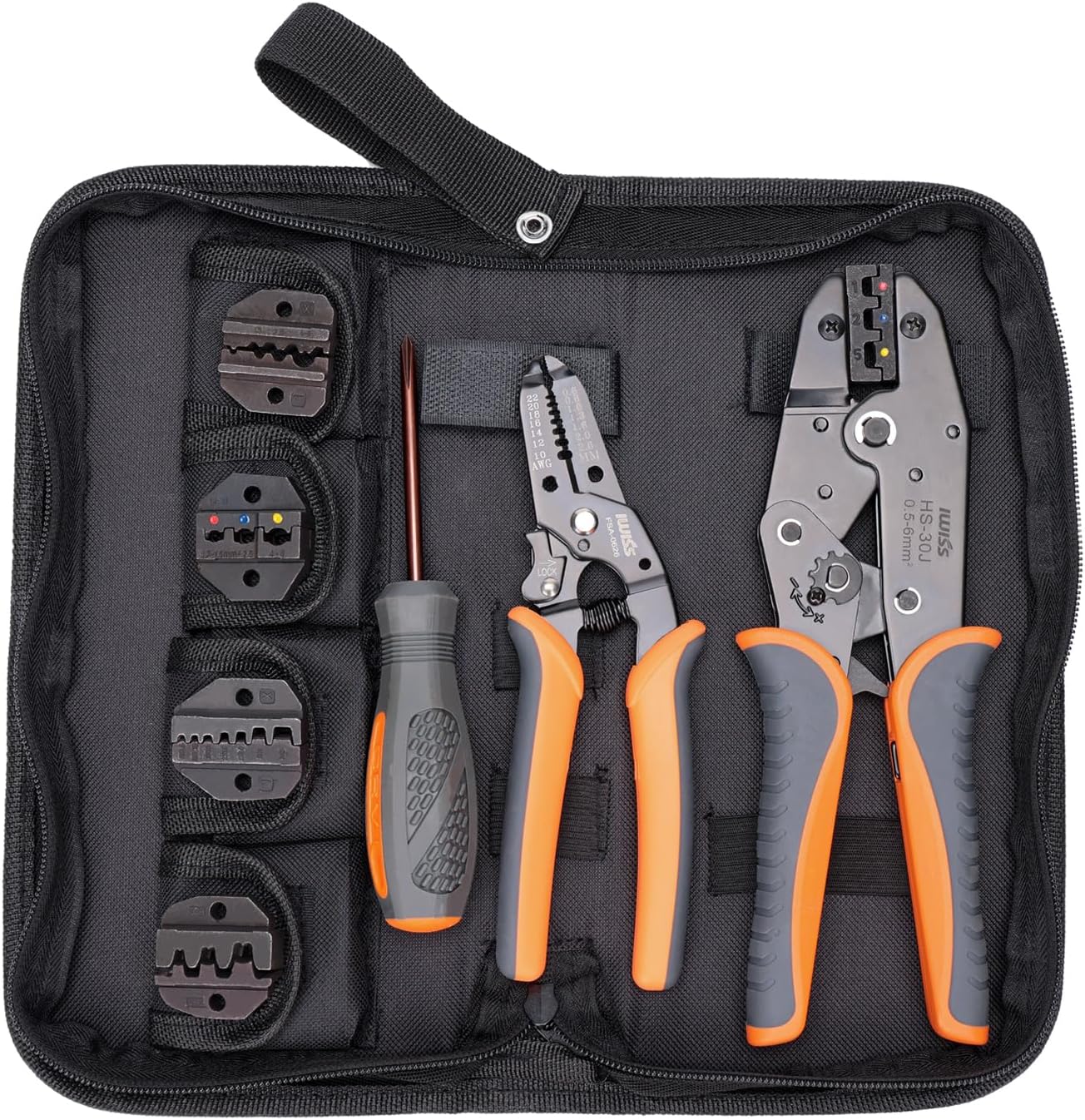 iCrimp Ratchet Wire Crimping Tool Set with 5 Jaws for Versatility