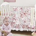 Girls Floral Crib Bedding Set - Pink Ruffle Nursery