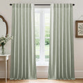 Linen Sheer Curtains 108 in Sage Green - Breathable, Light Filtering