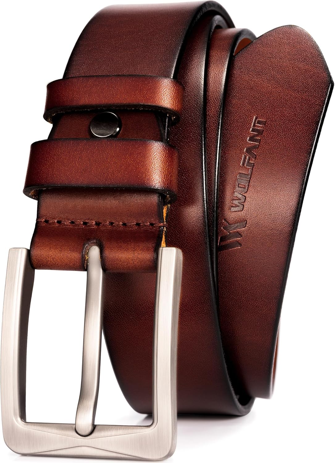 WOLFANT 1.5in Full Grain Leather Belt for Men - Italian Quality