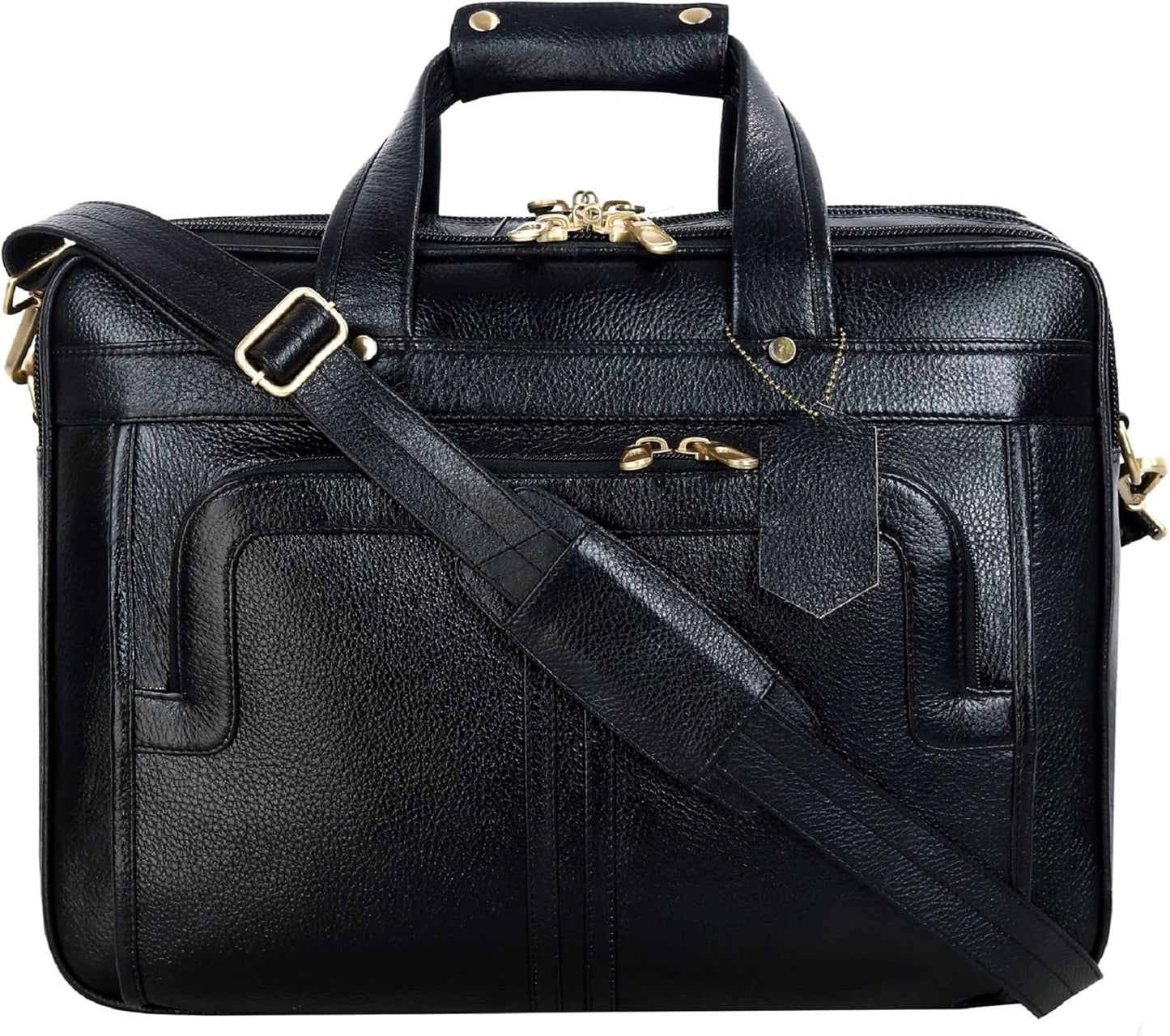 Full Grain Leather 16 Inch Briefcase for Business Professionals