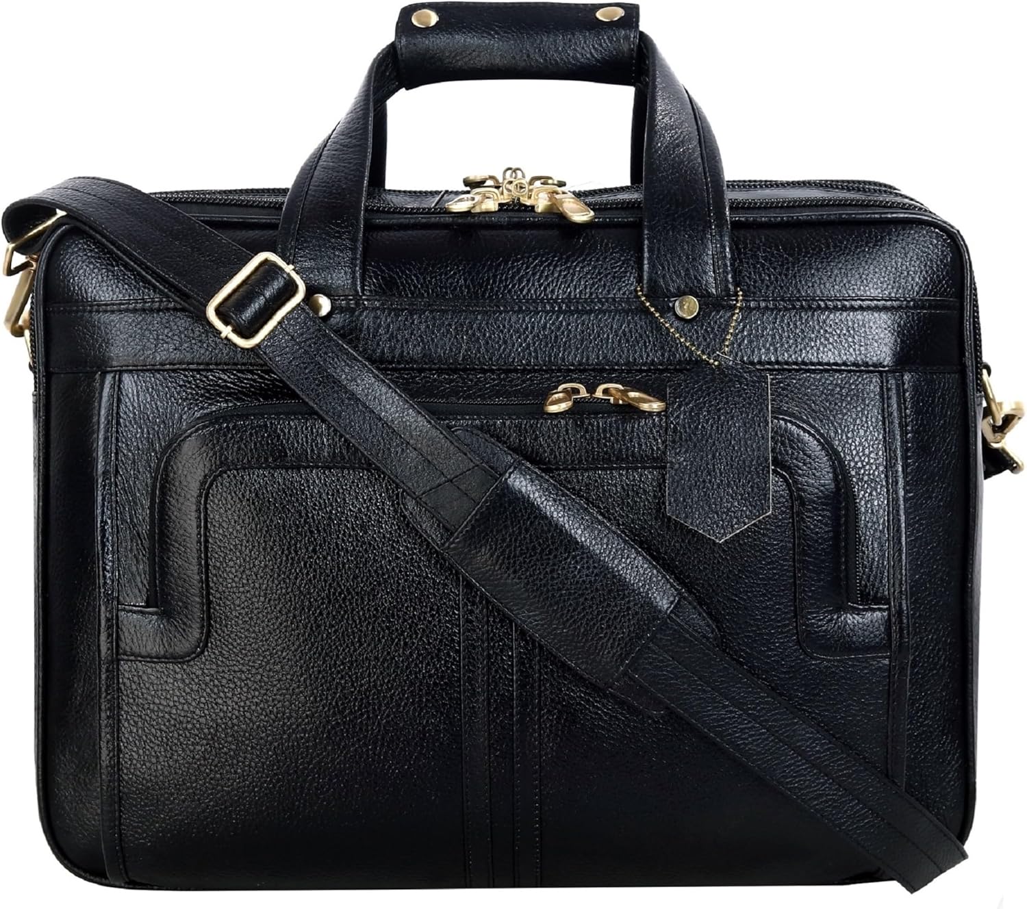 Full Grain Leather 16 Inch Briefcase for Business Professionals