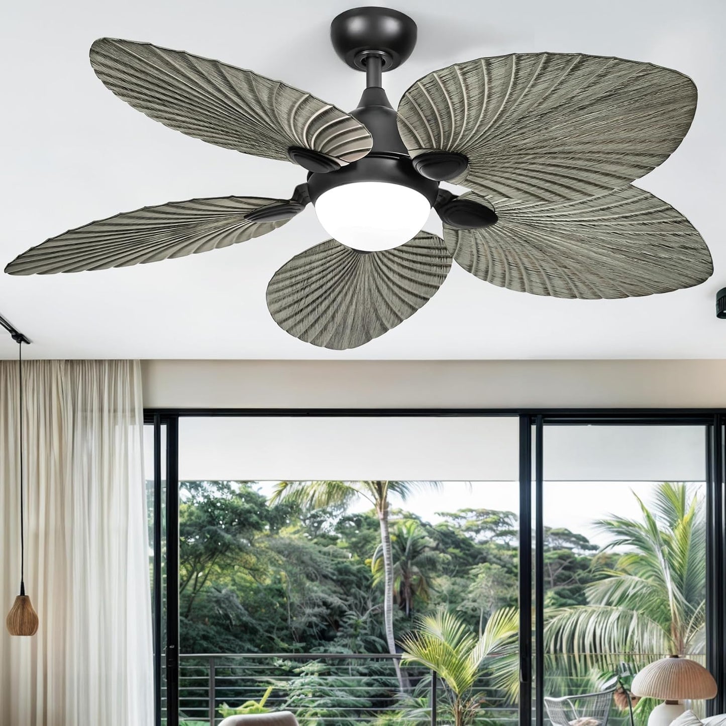 Tropical Ceiling Fan with Light & Remote - 52in DWVO Design