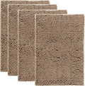 4-Piece Muddy Door Mats for Dogs Camel - Chenille Absorbent Pack