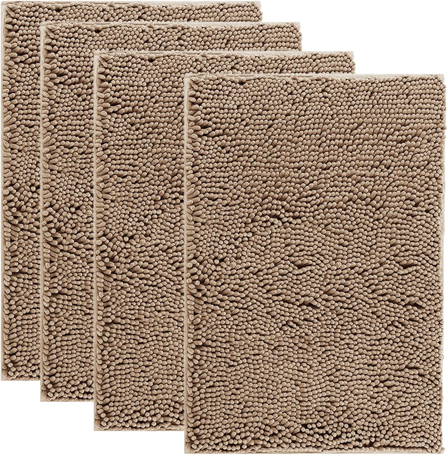 4 Pieces Muddy Door Mats for Dogs, Soft Chenille Pet Mats