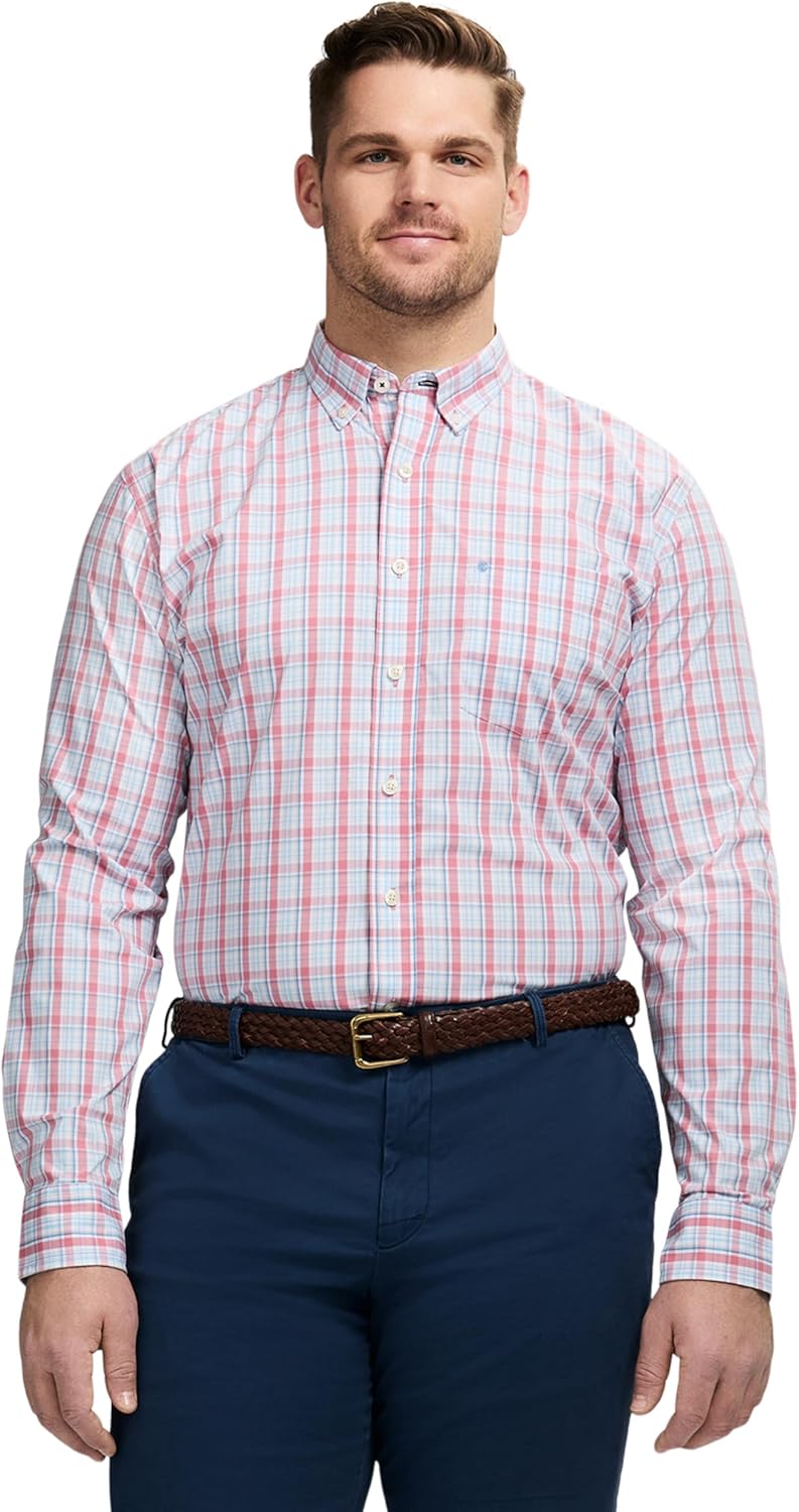 IZOD Men's Big and Tall Performance Comfort Long Sleeve Shirt