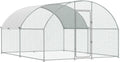 Esright Large Metal Chicken Coop Run 13x10x6.4 ft - Walk-In Dome Roof