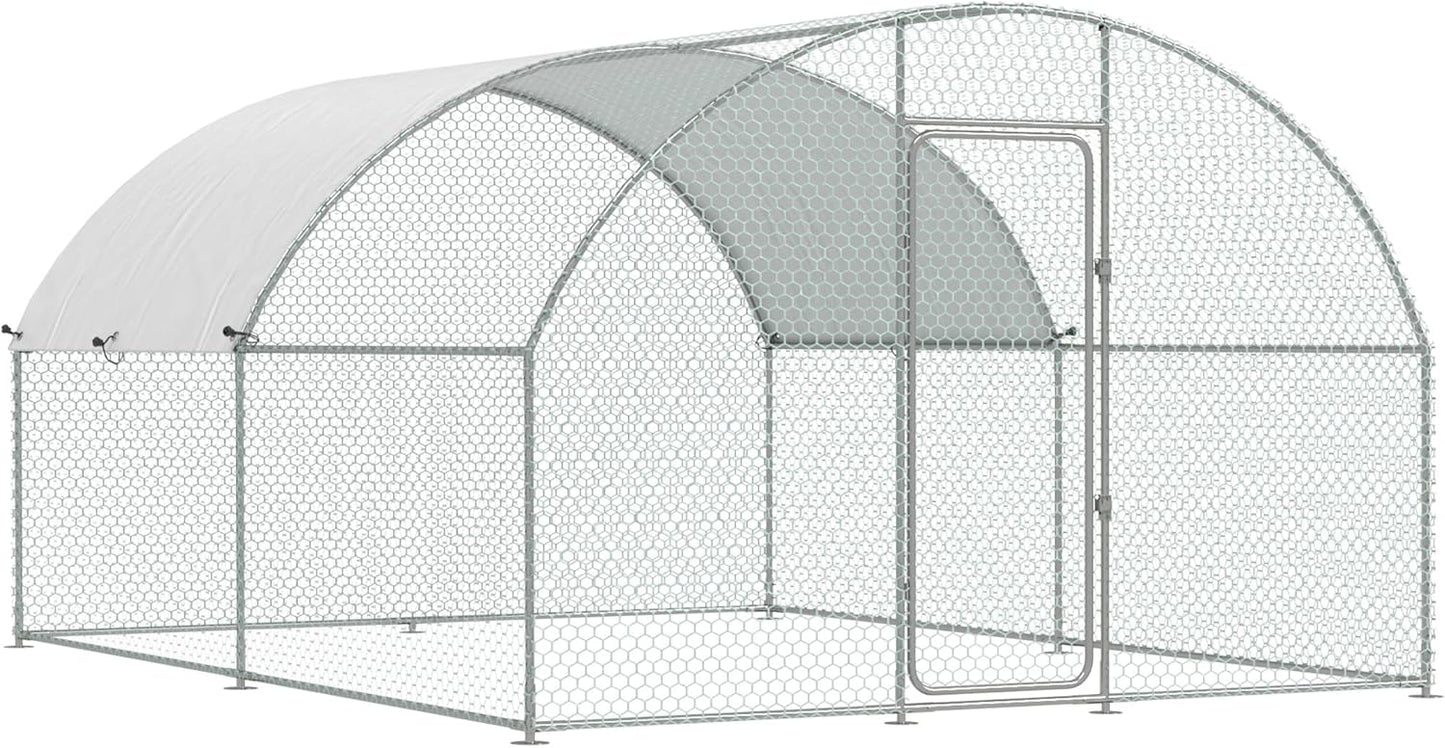Esright Large Metal Chicken Coop Run for Outdoor Use, 13x10x6.4 FT
