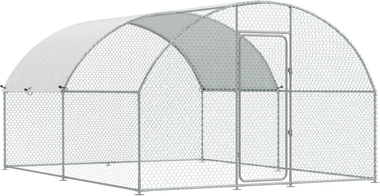 Esright Large Metal Chicken Coop Run for Outdoor Use, 13x10x6.4 FT