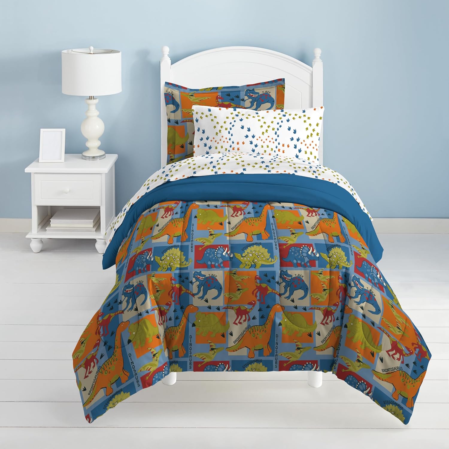 Dinosaur Bedding Twin Bed in a Bag Comforter Set for Kids