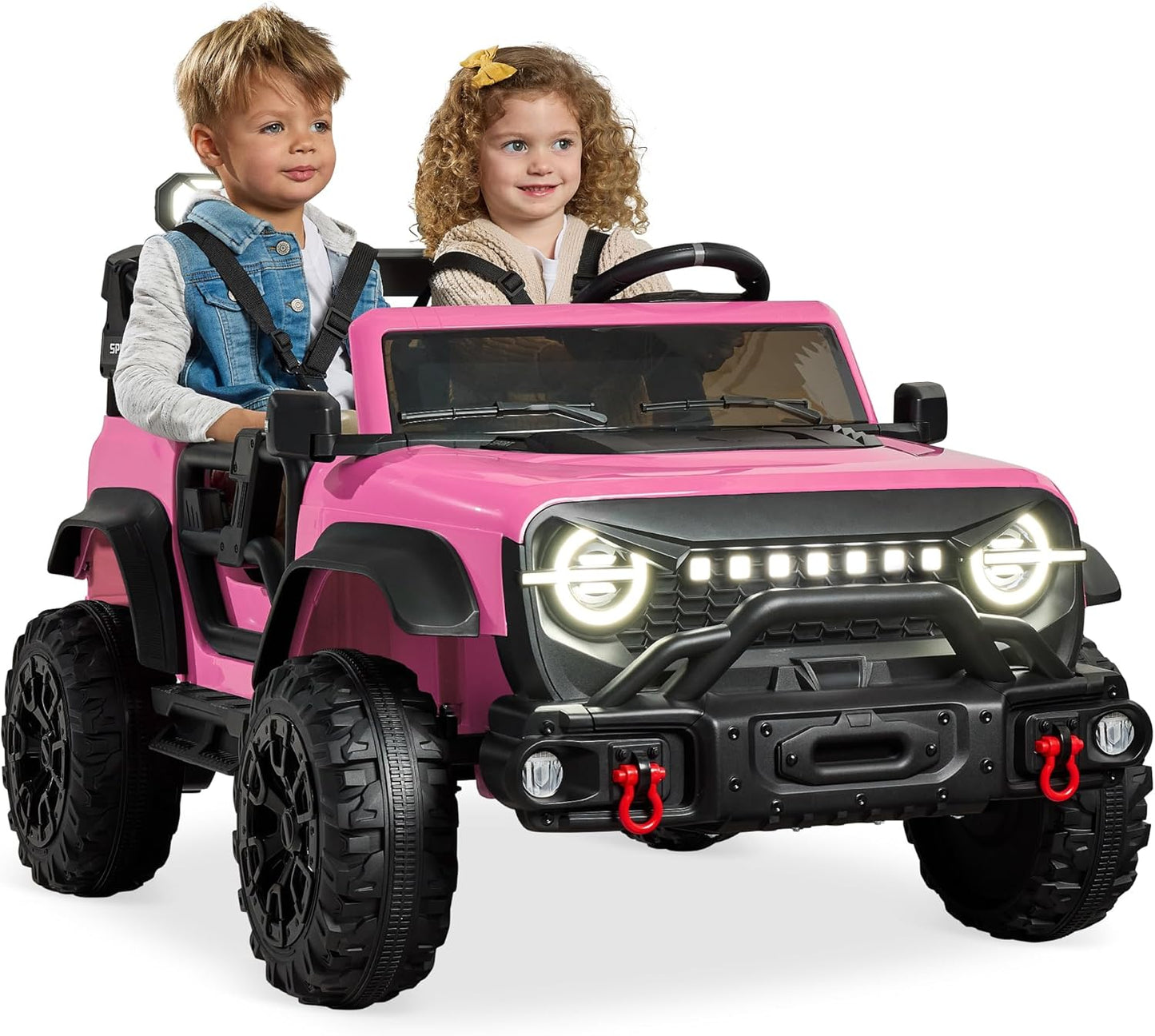 Kids 24V 2-Seater Electric Ride On Car Truck for Double Fun