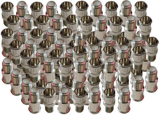 F-Jack to F-Quick Push On Plug Coaxial Adapter for Easy Setup