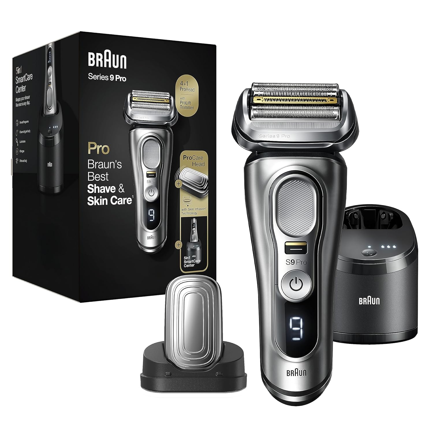 Braun Series 9 Pro 9487cc Electric Razor for Men, Wet & Dry