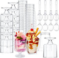 5oz Mini Dessert Cups with Spoons 300 Pack - Clear Square & Goblet Set