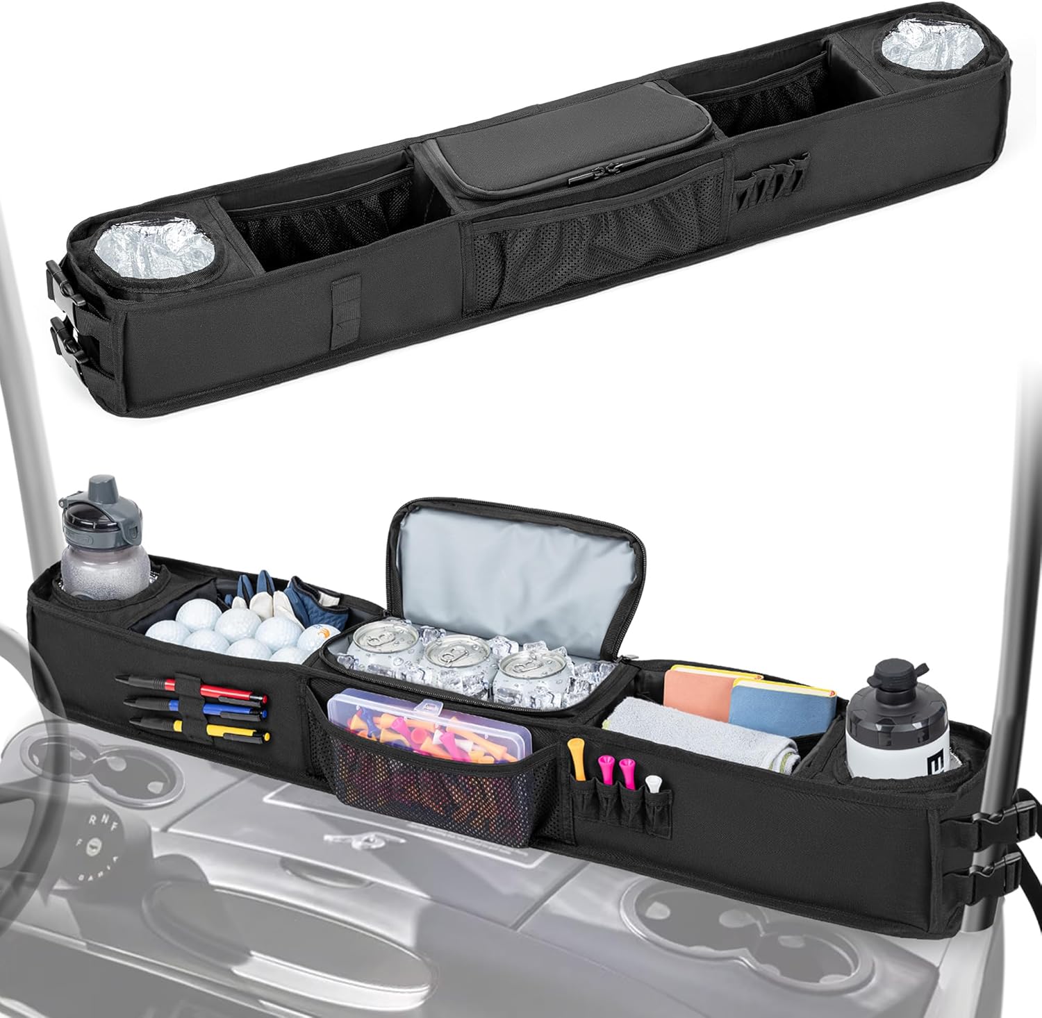 Golf Cart Storage Tray with Cooling Compartment for EZGO & Club Car