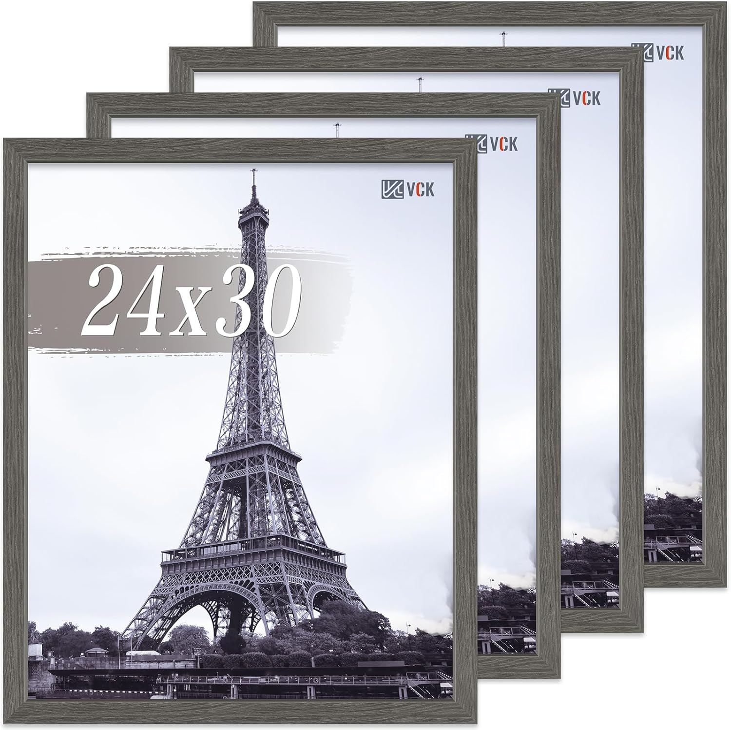 VCK 24x30 Poster Frame Set of 4 - Grey Wood Gallery Frames