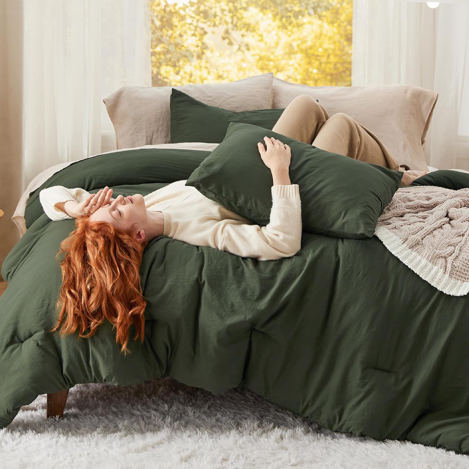 Bedsure California King Size Comforter Set for All Seasons