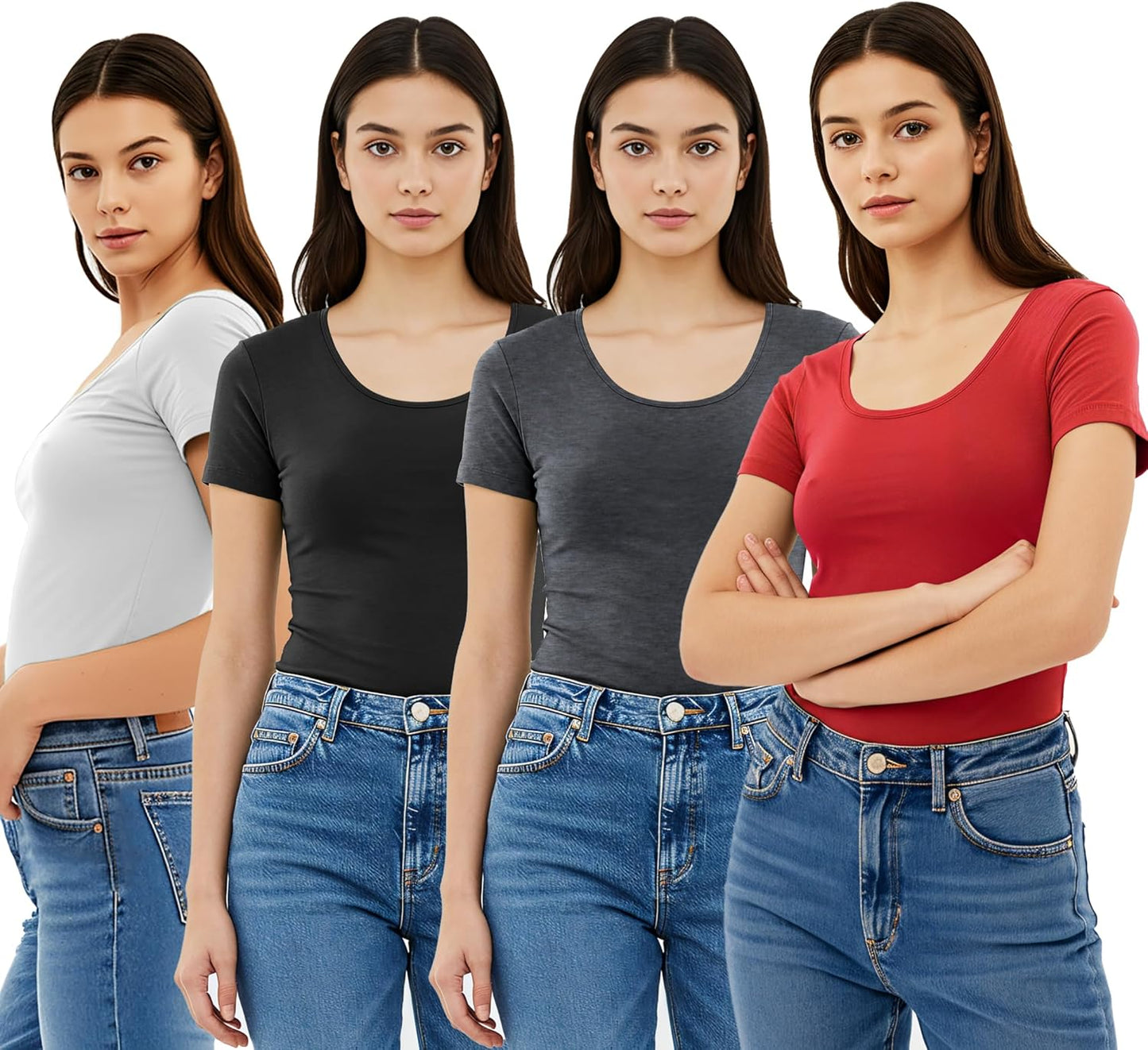 Emmalise Women's Short Sleeve Tee Value Pack for Summer Comfort