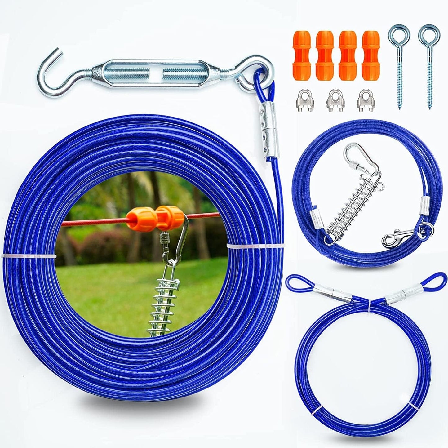 Patented Heavy Duty Dog Tie Out for Large Dogs Up to 250lbs