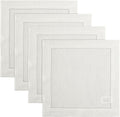 Square Linen Placemats Set of 4 14 x 14 in Ivory - Classic Hemstitch