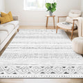 6x9 Grey Living Room Area Rug - Soft Machine Washable Boho Style