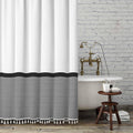 Extra Long 96-Inch Black and White Shower Curtain for Bathrooms