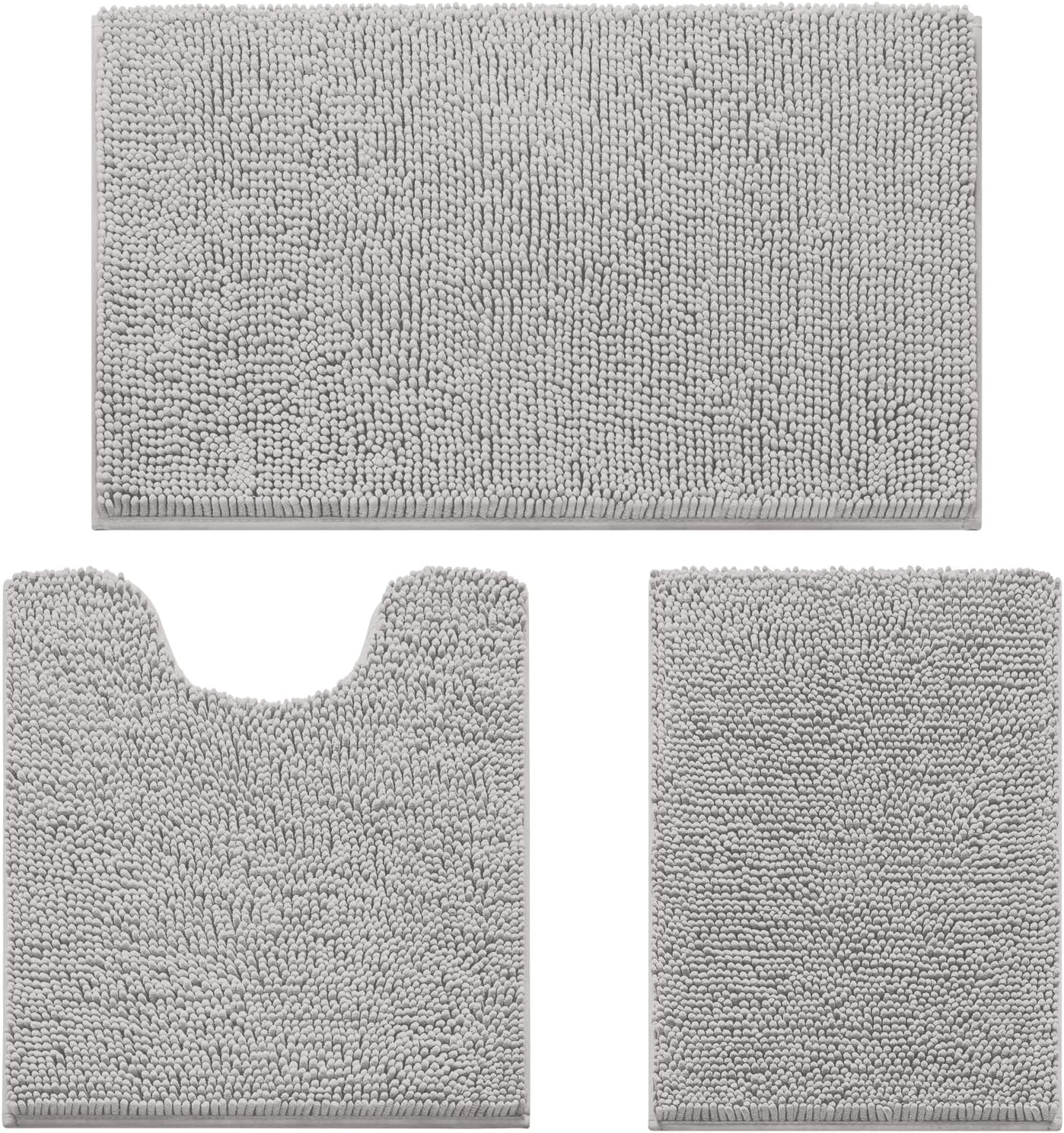 Ultra Soft Non Slip Chenille Bathroom Rugs Set for Comfort