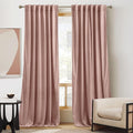 RYB HOME Back Tab Velvet Curtains Dusty Pink - Thermal, Room Darkening