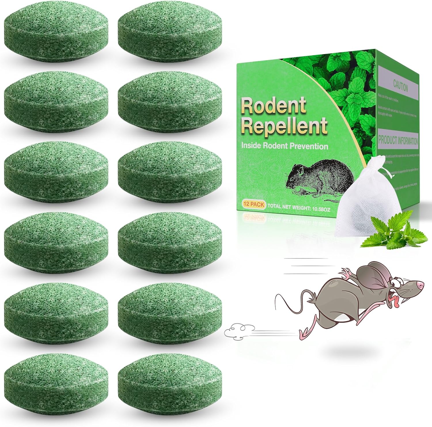 12-Pack Peppermint Mouse Repellent: Safe & Effective