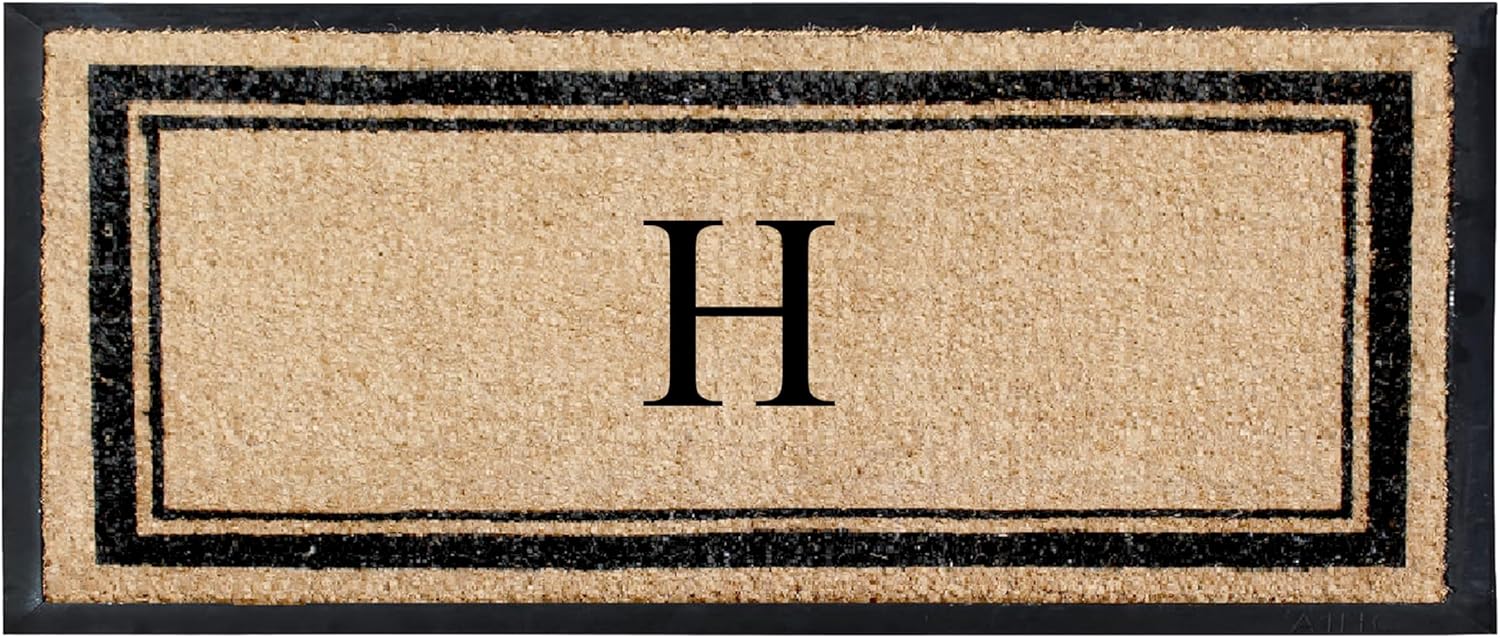 Natural Coir & Rubber Hand Flocked Monogrammed Door Mat 30x60