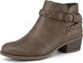 Women's Ankle Booties Low Chunky Heel Wide Width - Comfortable Fit