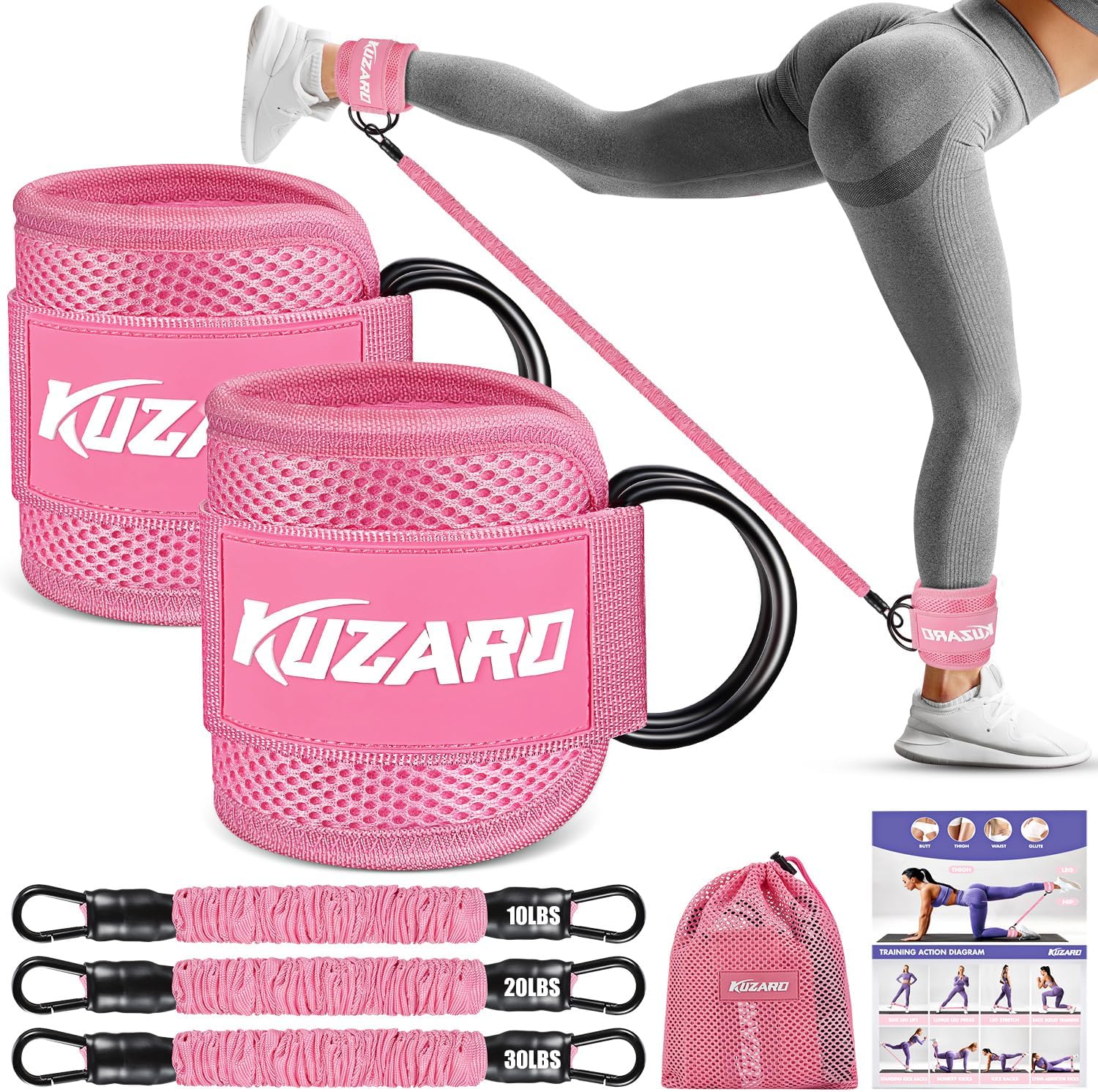 KUZARO Ankle Resistance Bands: Booty Lift & Tone
