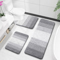 OLANLY Bathroom Rugs Set 3 Piece - Plush Microfiber Bath Mats (Light